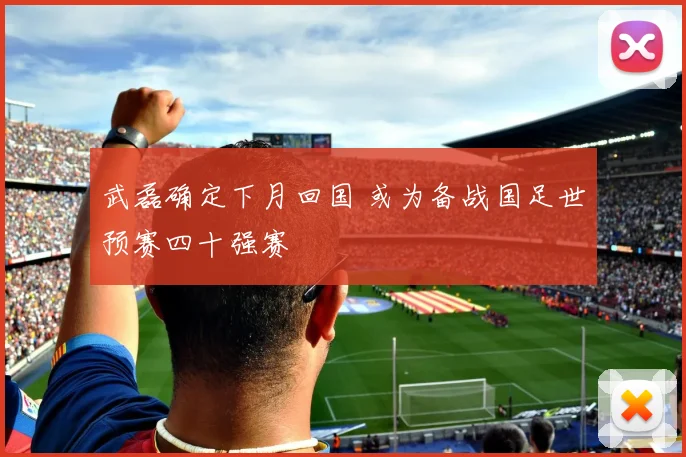 武磊确定下月回国 或为备战国足世预赛四十强赛